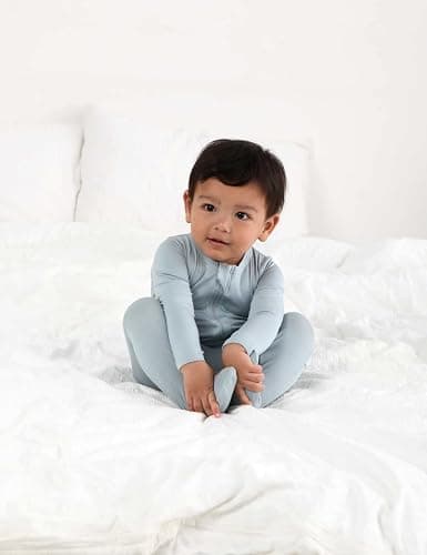 RRP Unisex Baby Footies Pajamas,Rayon Derived From Bamboo,Buttery Soft Sleep 'N Play PJs,2-Way Zipper Closure,0-18 Months thumbnail 5