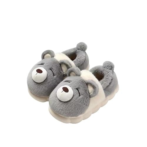 LMENGC plush bear slippers, memory foam sole, anti-skid, heat insulation, quilted design, neutral adult home indoor shoes thumbnail 8
