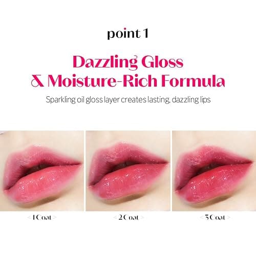 ETUDE Dear Darling Oil Tint #4 Sweet Apple 4.2g | High Moisturizing and Strong Hydrating Lip Oil/Lip Gloss | Smooth and Moist Lips | Non-Sticky Lip Oil Tint For Dry Lips | K-beauty thumbnail 4