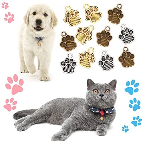 Dremisi DREMISI 90 Pieces Cat Dog Paw Charms Pendants Animal Footprint Pendants Metal Alloy Paw Print Antiqued Silver Puppy Prints Charms for Jewelry Making DIY Necklace Bracelet Keychain Earring thumbnail 4