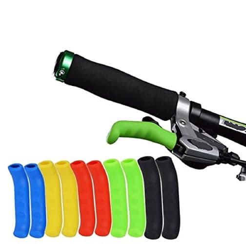 Juscycling Brake Lever Grip, Anti-Slip Shock-Absorbing and Comfortable, Silicone Sleeve Universal Brake Handle Protection Covers Grips for Road and Mountain Bike, MTB, BMX Bicycle, 2 Pairs (Black) - Image 1