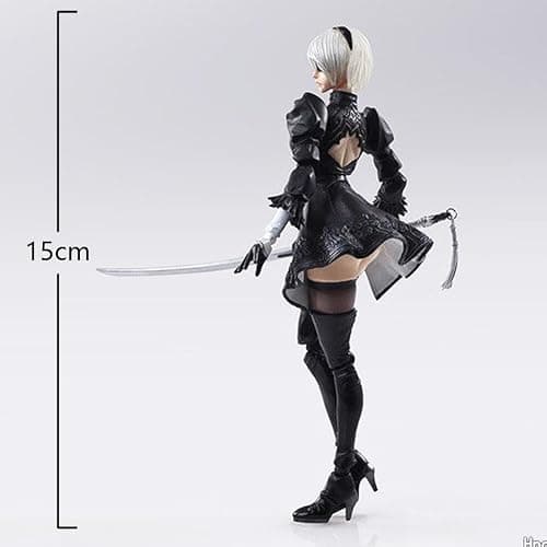 MABAIUDE 2B Action Figure 2B Statue - 5.9" Anime Figurine No.2 Type B 2Byorha Figure Joint Movable Head Changeable with Replaceable Accessories - PVC Handmade Collectible Gifts thumbnail 2