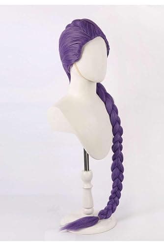 BAEHEU Demon Hunters Costume Rumi Cosplay Wig Anime Zoey Mira Wigs Long Straight Hair Accessory for Women (Purple - Rumi, Long Braided) thumbnail 3