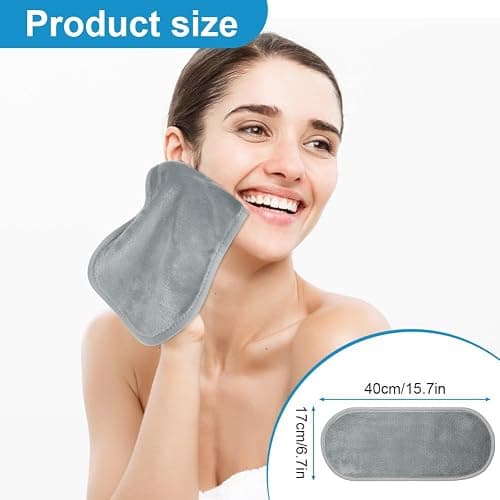 URAQT Reusable Microfibre Makeup Remover Face Cloths,5 Pack,Grey | Microfibre fabric, reusable and machine washable. Gentle on skin, efficiently dissolve cosmetics for daily facial cleansing thumbnail 2