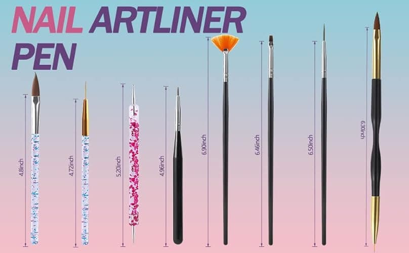 Artdone 35pcs Nail Art Pens brushes,Nail Art Tool Set,Nail Dotting Tools,Nail Dust Brush,Striping Nail Art Brushes for Long Lines,Nail Drawing Pen For Nail Design - 35pcs thumbnail 7