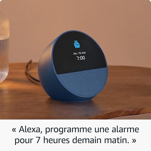 Amazon Echo Spot (Nouvelle génération) | Réveil connecté avec un son de qualité et Alexa | Noir thumbnail 4
