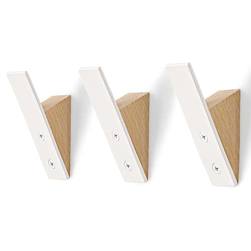 Beech Wood Coat Hook Rack - Set of 3