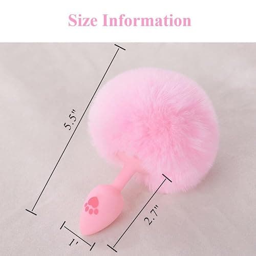 Anal Plug Rabbit Bunny Tail, Pink Fluffy Tail Butt Plug Silicone Anal Sex Toy Cute Sexy Cosplay Erotic Role Play Anus Toy for Adults Men Women Couples thumbnail 3