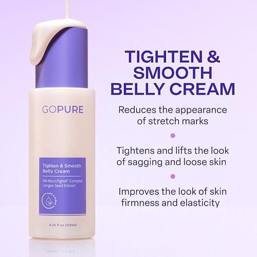 goPure Firming Belly Cream - Body Firming Moisturizer for Visible Cellulite & Stretch Mark Reduction, 4.25oz thumbnail 2