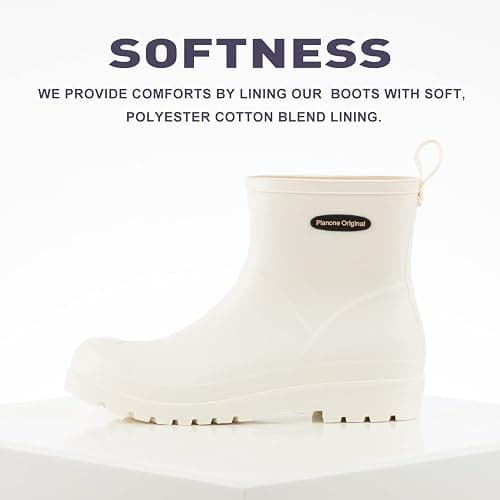 planone Short Rain Boots Women Fashion Waterproof Chelsea Boots for Women Matte Outdoor Garden Shoes Ankle Muck Boots for Ladies Non Slip Work Shoes Rubber Boots with Premium Comfort Insole thumbnail 3