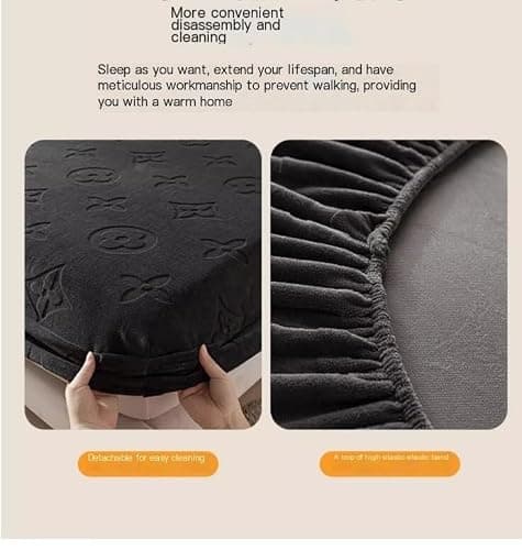 Thickened Milk Velvet Bedsheet, 3 Piece Set Coral Velvet Mattress Protective Cover, Winter Plush Bedsheet Cover thumbnail 6