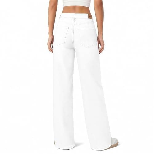 Mars power Women's Wide Leg Jeans High Waisted Baggy Straight Denim Pants | Trendy,Raw Hem,Distressed Pockets,Loose Stretchy,Boyfriend Fit,Cofortable,Relaxed,Casual Wear,Streetwear,Oversized,High Rise thumbnail 3