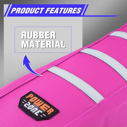 fewfuss Dirt Bike Seat Cover - White Stripe Universial Seat Cover for Dirt Bike - Motorcycle Motorcross Enduro Seat Covers (Pink) thumbnail 2