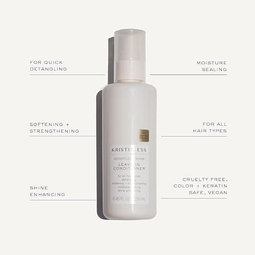 Kristin Ess Hair Hydrating Salon Leave In Conditioner Spray for Strength + Shine - Lightweight Anti Frizz Detangler for Women - Sulfate Free + Color Safe - Castor Oil Moisture Bond Repair Spray thumbnail 3