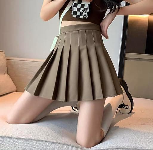 Women's High Waisted Pleated Skirt A-Line Hanging Feeling Short Skirt with Soft Lining for Casual Wear and Tennis Skirt thumbnail 2