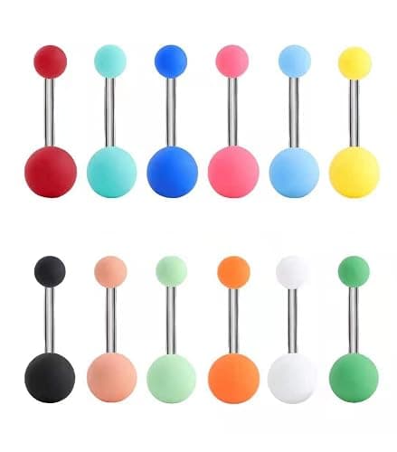 Tanyoyo 12PCS Belly Button Ring 14G Belly Rings Surgical Stainless Steel Navel Rings Belly Button Piercing Jewelry for Women - Image 1