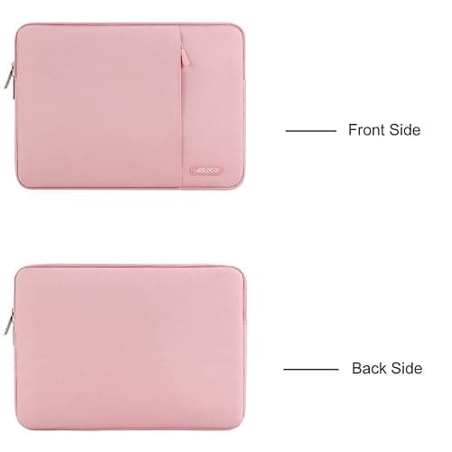 MOSISO Laptop Case 13.3 inch, 13-13.3 inch Laptop Sleeve Compatible with MacBook Air/Pro 13/Pro 14 M5 M4 M3 M2 M1, HP Dell ASUS Lenovo,Polyester Vertical Computer Sleeve Bag with Pocket, Pink thumbnail 2