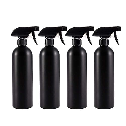 Cindy's Tape Plastic Spray Bottles Black for Cleaning Solutions 16 oz (Pack of 4), Heavy Duty Opaque Refillable Reusable Empty anti-degradation Leak-proof Sprayers for Home Garden Plant Kitchen - Image 1