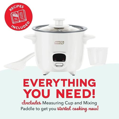 Dash Mini Ceramic Rice Cooker - Designed for Single-Serve Cooking - Compact Rice Cooker with Nonstick Removable Pot, Keep Warm Function & Easy-to-Clean Sleek Design - White Ceramic thumbnail 6