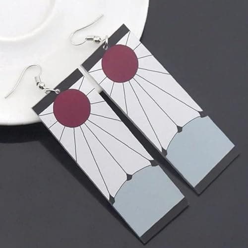 OEIOTEI Kamado Tanjirou-Ohrringe Cosplay-Zubehör Requisite Animation sekundäre periphere Ohrringe Acryl personalisierter Ohrring Kamado T-Fans-Geschenk Geschenk für Anime-Enthusiasten thumbnail 5