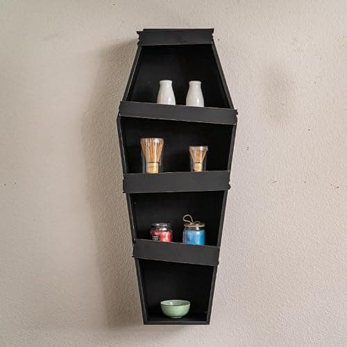 Pacific Giftware MDF Coffin Display, 4 Teri Coffin Shelf, Decorative Coffin for Halloween thumbnail 3