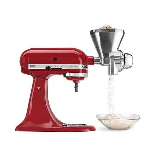 KitchenAid KGM All Metal Grain Mill Attachment for KitchenAid Stand Mixers | Fits any household KitchenAid Stand Mixer, 12 Grind Levels, Easily Grind a Variety of Grains, included Cleaning brush - Image 1