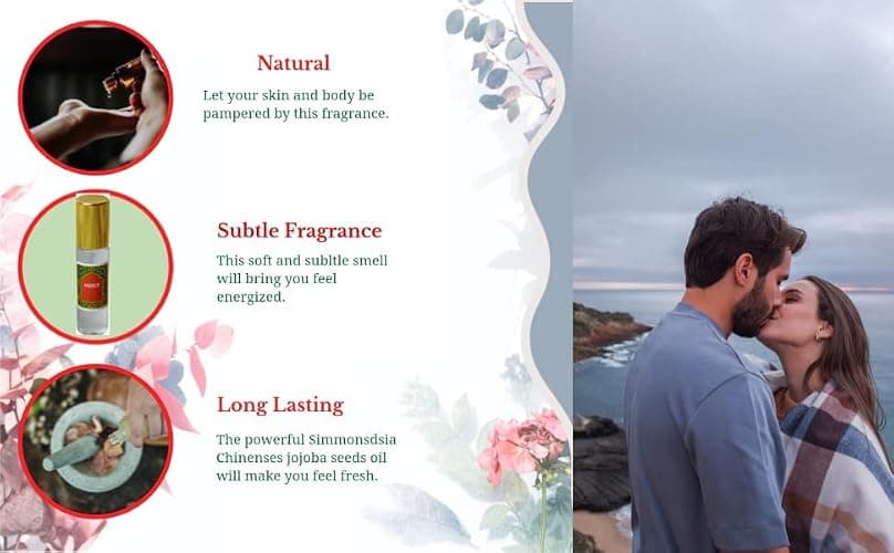 Amber Perfume Oil Roll-On – Long Lasting Alcohol Free Amber Oil Perfume for Women and Men, Essential Oil Based Fragrance, Clean Vegan Body Oil Roll On, 10 ml / 0.33 fl Oz thumbnail 3