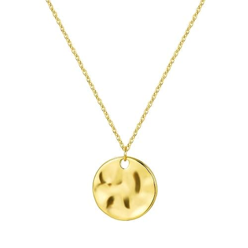 Aopulsi Gold Pendant Necklaces for Women, Gold Plated Pendant Necklace, Fashionable Hammered Pendant Necklaces Simple Multiple Shapes Necklace for Women Unique Gift - Image 1