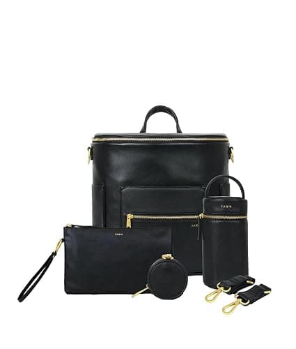 FAWN DESIGN The Original Diaper Bag, Faux Leather Diaper Bag Backpack, Vegan Leather, Large Capacity Baby Bag for Mom - Image 1