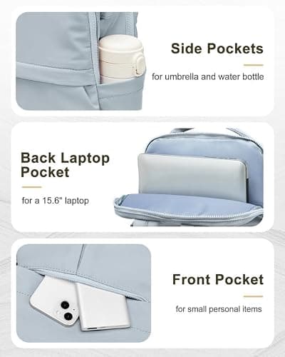 suratio Laptop Backpack for Women Large Travel Backpack for Men Gym Work Teacher Backpack with Laptop Compartment Casual Daypack Backpacks Blue thumbnail 5