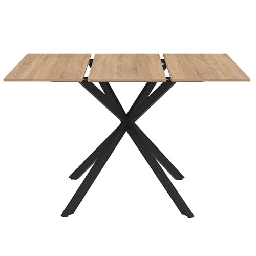 IDMarket Alix – Mesa de comedor extensible cuadrada 4-6 personas, pie araña madera y negro, 80-120 cm thumbnail 4