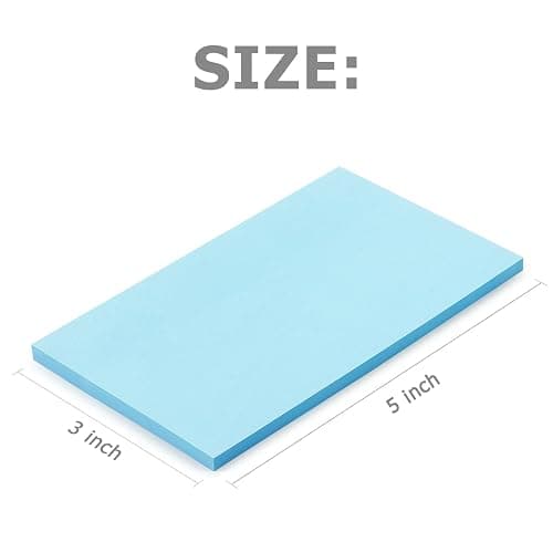 Sticky Notes 3x5 in, Bright Colors, 8 Pads, 50 Sheets/Pad Total 400 Sheets | Large-sized Self-adhesive Notepad thumbnail 3