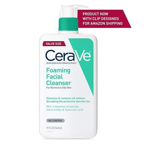 CeraVe Foaming Facial Cleanser, Daily Face Wash for Oily Skin, Hyaluronic Acid + Ceramides + Niacinamide, Fragrance Free & Paraben Free, Non-Drying Oil Control Face Wash, 19 Fluid Ounce thumbnail 10