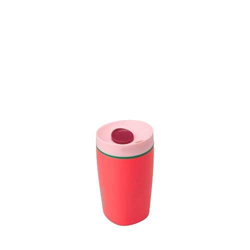 Owala SmoothSip Slider Insulated Stainless Steel Coffee Tumbler, Reusable Iced Coffee Cup, Hot Coffee Travel Mug, BPA Free 12 oz, Pink/Red (Strawberry Fields) thumbnail 4
