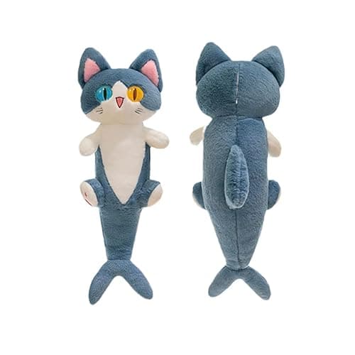 FANGYU Cute Plush Shark cat Toy, Cartoon Soft Stuffed Shark cat Pillow Long Throw Sleeping Pillow, Gifts for Kids (50cm/19.6in) - Image 1