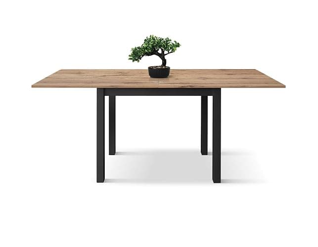 PAZZO DESIGN Mesa extensible Giuliano, roble rústico, ennoblecida (base negra, 90 x 90 x 76,5) - id_2141 thumbnail 5