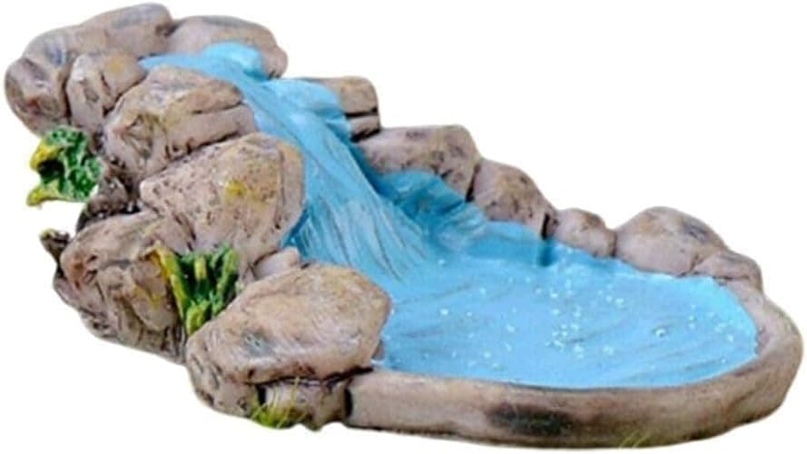 Sluswallow 1Pc Blue DIY Miniature Mini Water Pool Fairy Garden Lawn Ornament Outdoor Statues for Mountain Dollhouse Decor Craft Garden Sculptures and Statues thumbnail 2