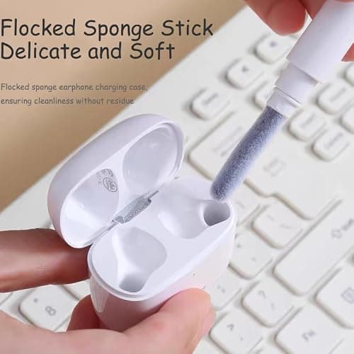 Cleaner Kit for Airpods Pro 1 2 3 4, Multi-Function Cleaning Tool with Brush Flocking Sponge for iPad iPhone,Earbuds,Wireless Earphones,Bluetooth Headphones Case,Camera,Laptop, Pink thumbnail 4