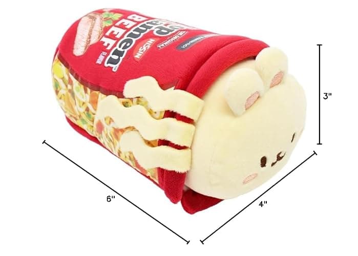 Anirollz 6" Official Stuffed Animal Plush Nissin Cup Noodle + Top Ramen |Soft, Squishy, Warm, Cute, Comfort, Safe| Pillow with Puppy Kitty Bunny - Birthday Deco Graduation Gift - Top Bunniroll thumbnail 2