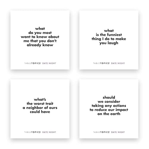 TableTopics Date Night Question Card Game – 135 Conversation Starter Cards for Romantic Evenings, Quality Time Together with No Distractions, Gift for Couples' Anniversaries thumbnail 5