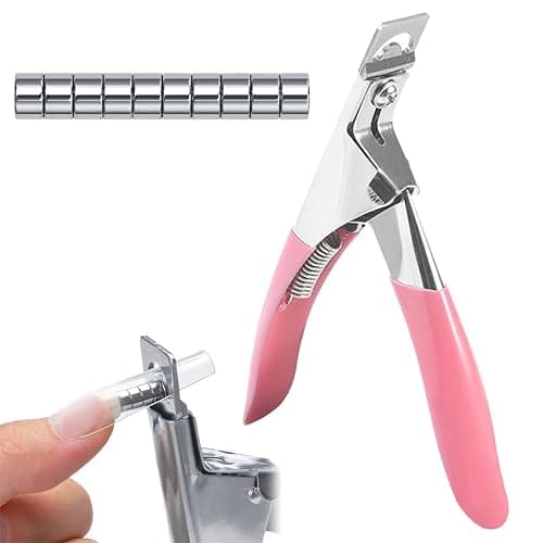 XPEX 1 Stück Falsche Nagelknipser Mit 10 Magneten Sizer, Tip Cutter, Professionelle Nagelknipser Gelnägel, Nagelknipser Trimmer Maniküre, Nagelknipser Für Künstliche Nägel(Rosa) - Image 1