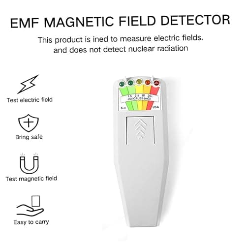 5 LED EMF Meter Field Detector Hunting Paranormal Equipment Tester Counter Without Battery White thumbnail 2