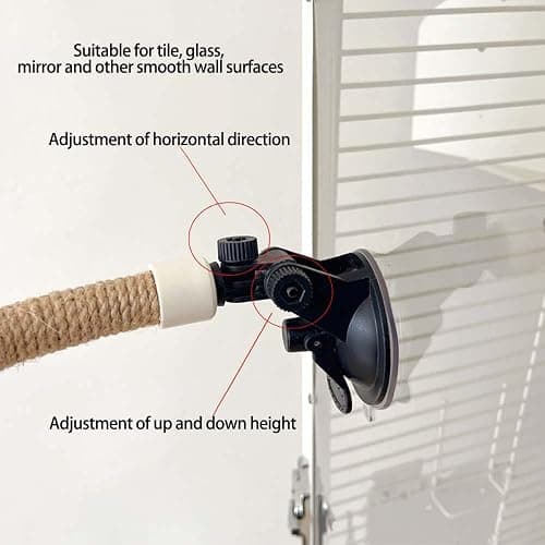 Suction Cup Set for Bird Window/Bath/Car/Travel Perches - Suitable for Small and Medium Bird Parrot Parakeet Cockatiel Conure Budgie Lovebirds thumbnail 5