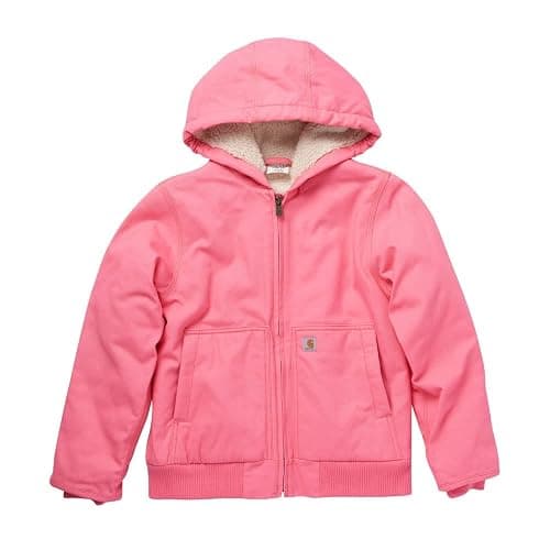 Carhartt Girls Zip Front Flannel Quilt Lined Hooded Active Jac - Image 1