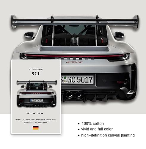 VejiA Car Poster Canvas Wall Art 911 GT Turbo Posters For Men Bedroom Aesthetics Decor (16x24, Unframed 2) thumbnail 3
