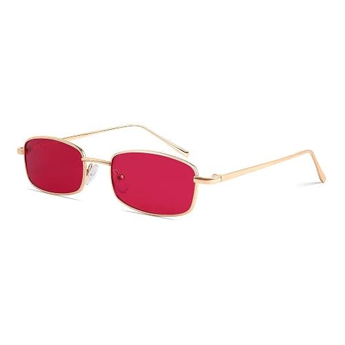 FEISEDY Vintage Small Rectangle Sunglasses Women Men Retro Trendy Square Metal Frame Sun Glasses B2295 - Image 1