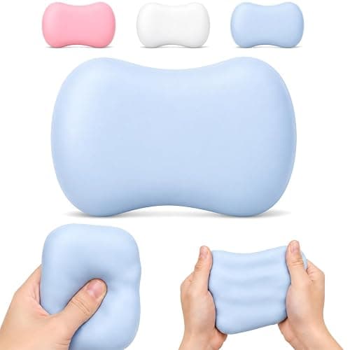 Crunchy Soap Squishy ASMR Bead Filled Realistic Handmade Bar Soap, Non Rebound Squeeze Toy for Office Desk Anxiety Relief (Blue) - Image 1