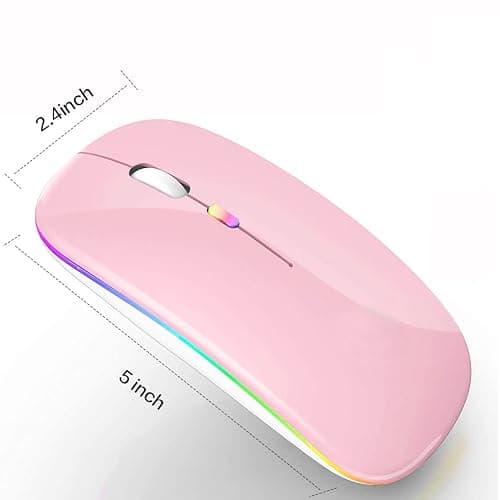 PEIBO Bluetooth Wireless Mouse for Laptop mac MacBook ipad MacBook air MacBook pro pc Desktop Computer Windows Chromebook Notebook (Pink White) thumbnail 5