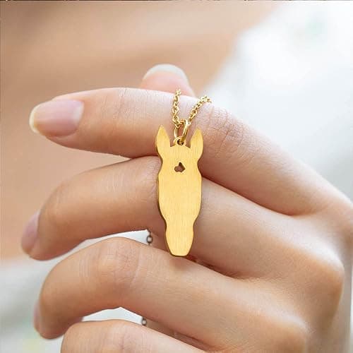 Ailin Custom Sterling Silver 925/Stainless Steel Personalized Horse Head Silhouette Pendant Necklace For Her Horse Keepsake Memorial Necklace thumbnail 6