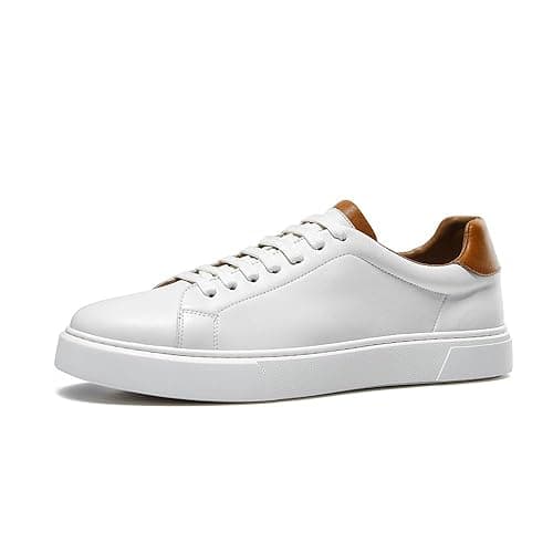 ALIPASINM Leather Business Casual Sneakers Shoes for Men - 7 - White
